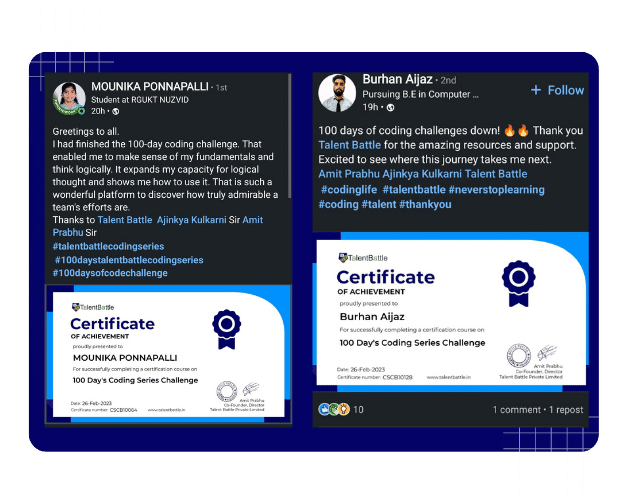 100 Days of Coding Training Series 2023 | Talent Battle
